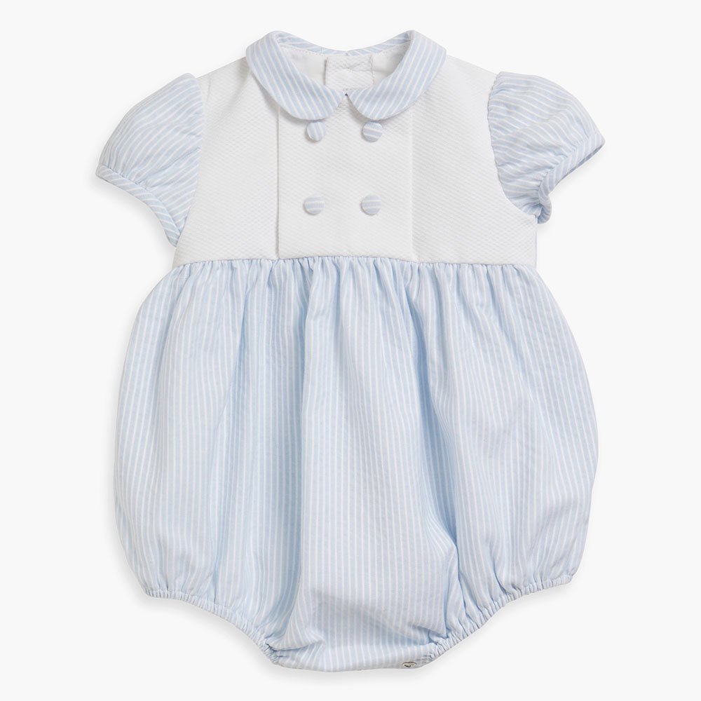 <img class='new_mark_img1' src='https://img.shop-pro.jp/img/new/icons14.gif' style='border:none;display:inline;margin:0px;padding:0px;width:auto;' />Amaia Kids - Alex romper - Baby blue stripe アマイアキッズ - ベビーロンパース