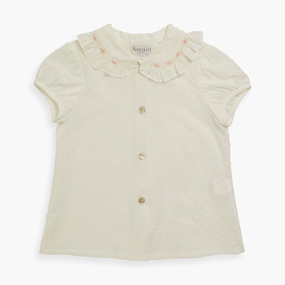 Amaia Kids - Mae blouse - White plumeti ޥå - ɽ֥饦