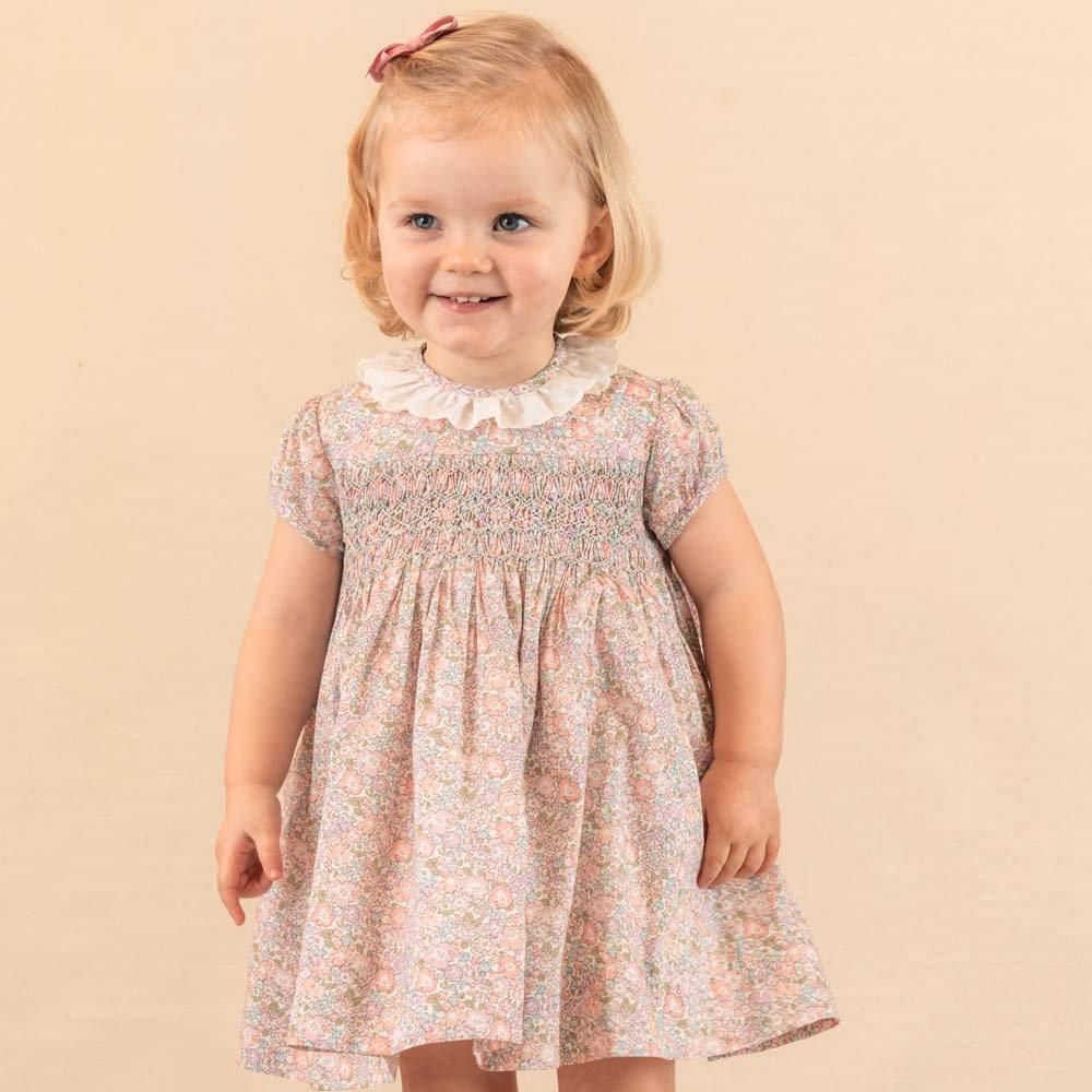 Amaia Kids - Moohren dress - Liberty Pink/Purple アマイアキッズ -  リバティプリントスモッキング刺繍ワンピース - アマイアキッズ | Amaia Kids日本公式オンラインショップ | ベビー服・子供服通販