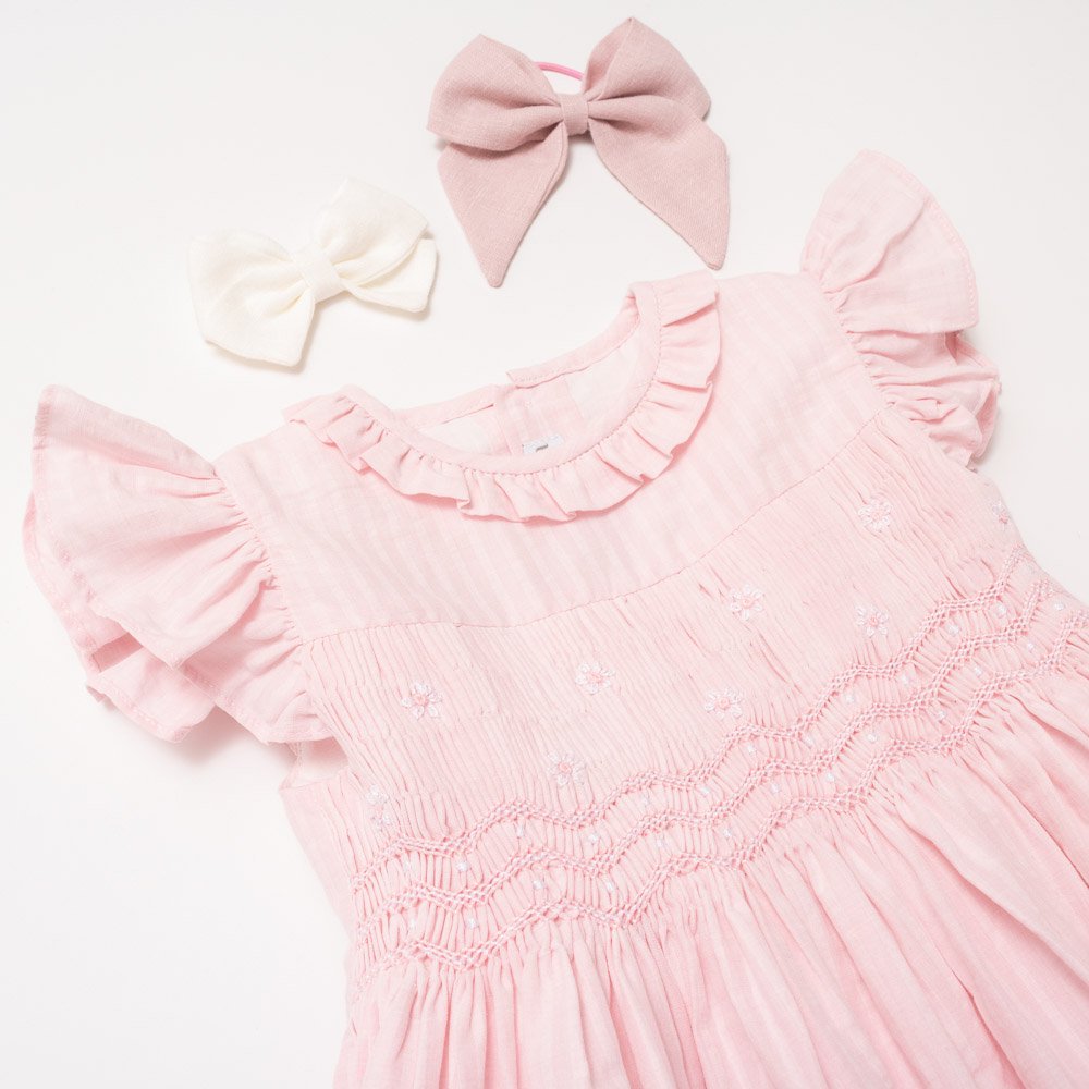 Amaia Kids - Falbala dress - Pink seersucker ޥå - å󥰻ɽԡ