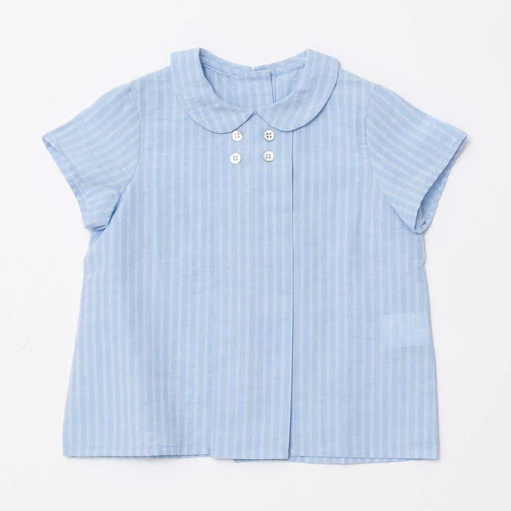 Amaia Kids - Thomas shirt - Blue seersucker ޥå - Ⱦµ