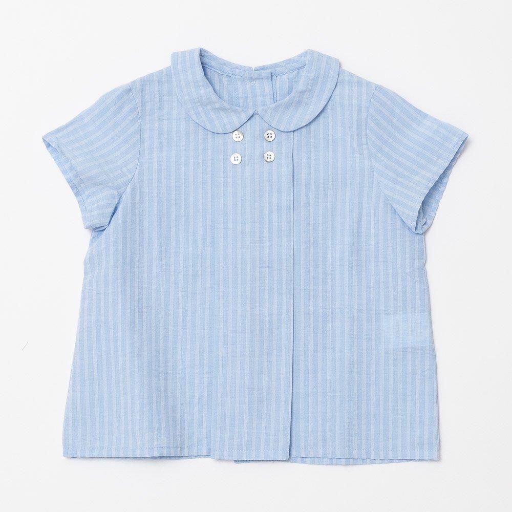 <img class='new_mark_img1' src='https://img.shop-pro.jp/img/new/icons14.gif' style='border:none;display:inline;margin:0px;padding:0px;width:auto;' />Amaia Kids - Thomas shirt - Blue seersucker ޥå - Ⱦµ