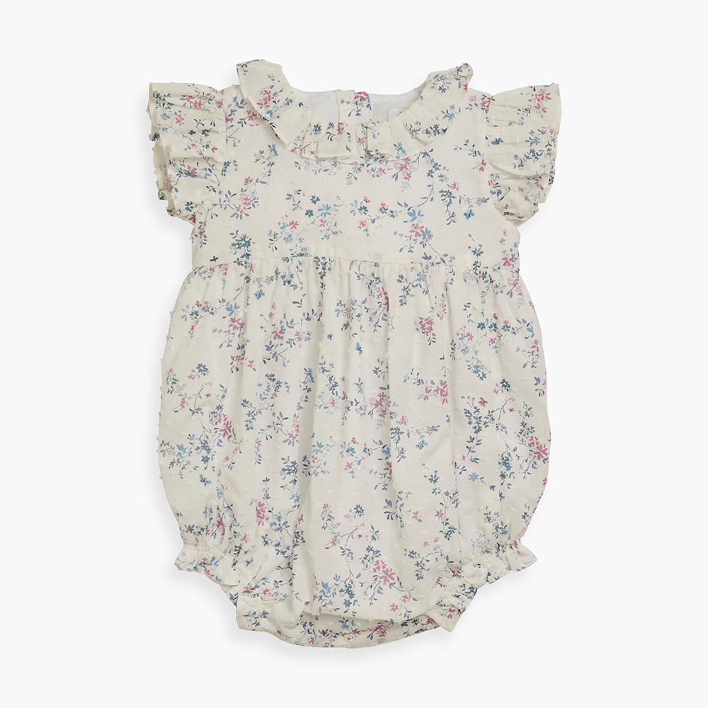 <img class='new_mark_img1' src='https://img.shop-pro.jp/img/new/icons14.gif' style='border:none;display:inline;margin:0px;padding:0px;width:auto;' />Amaia Kids - Lucette romper - White floral plumeti アマイアキッズ - 小花柄ベビーロンパース