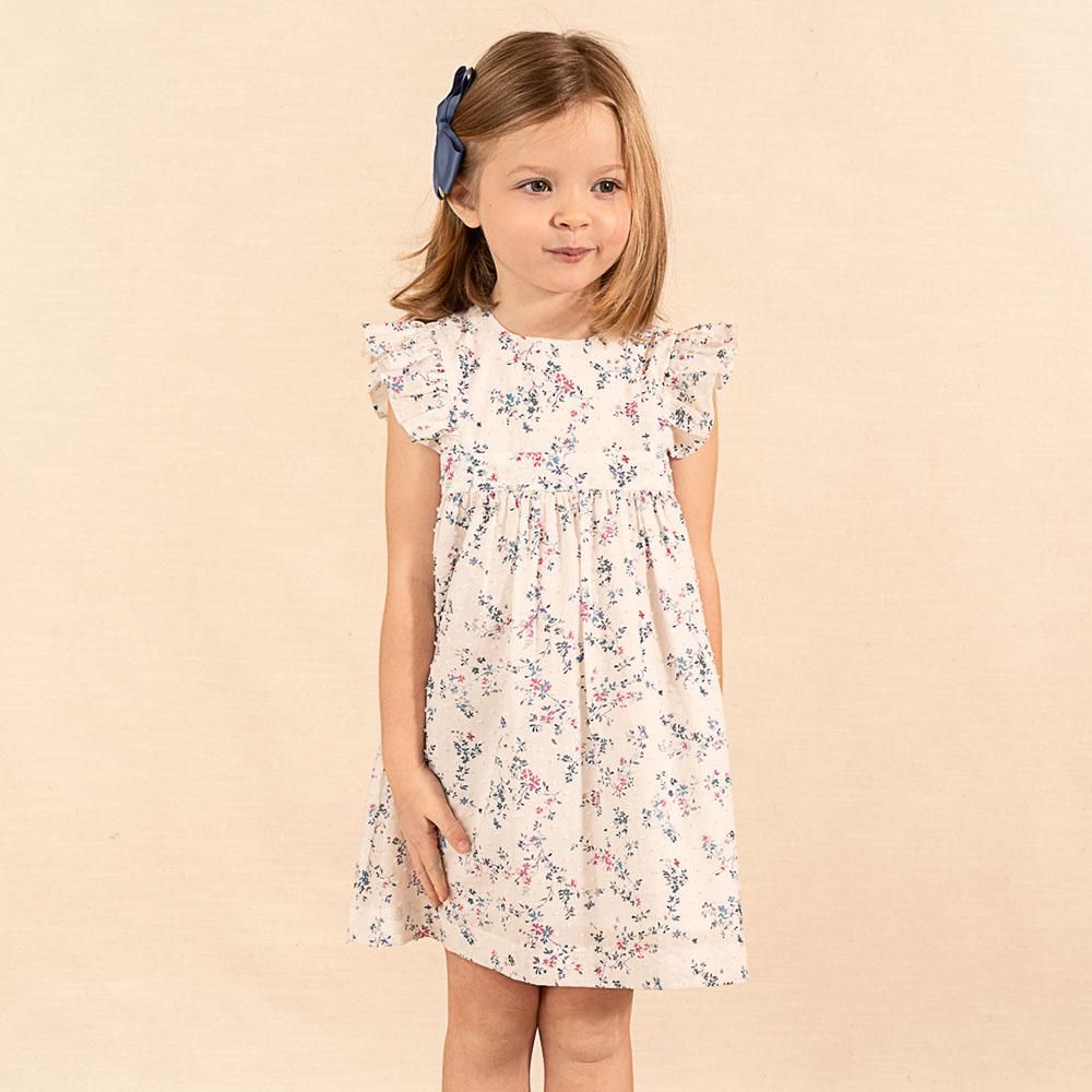 Amaia Kids - Moohren dress - Baby pink floral アマイアキッズ