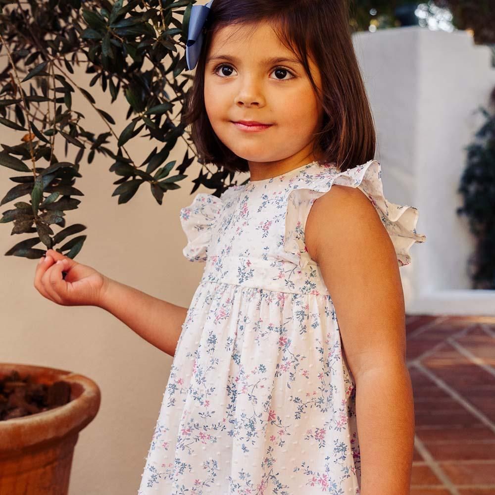 P　Amaia kids ワンピース 30%OFF】Amaia Kids - Bordeaux dress - White floral plumeti