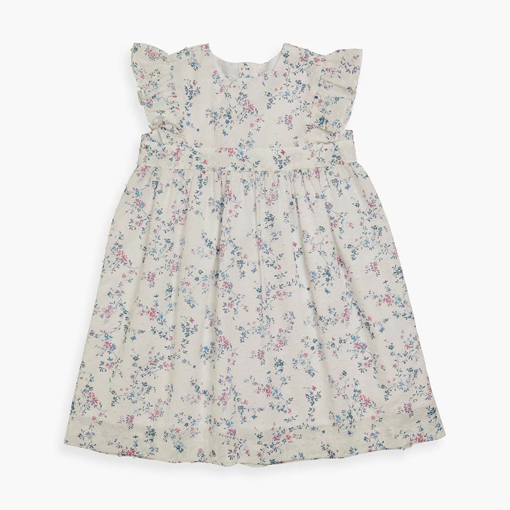 Amaia Kids - Bordeaux dress - White floral plumeti ޥå - ԡ