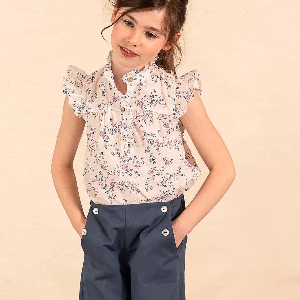 20%OFF】Amaia Kids - Diana top - White floral plumeti