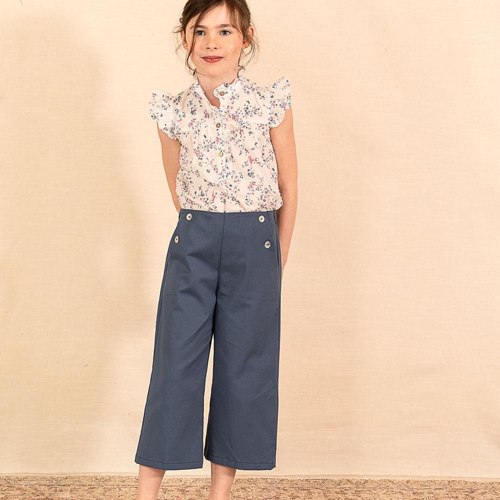 Amaia Kids - Diana top - White floral plumeti アマイアキッズ