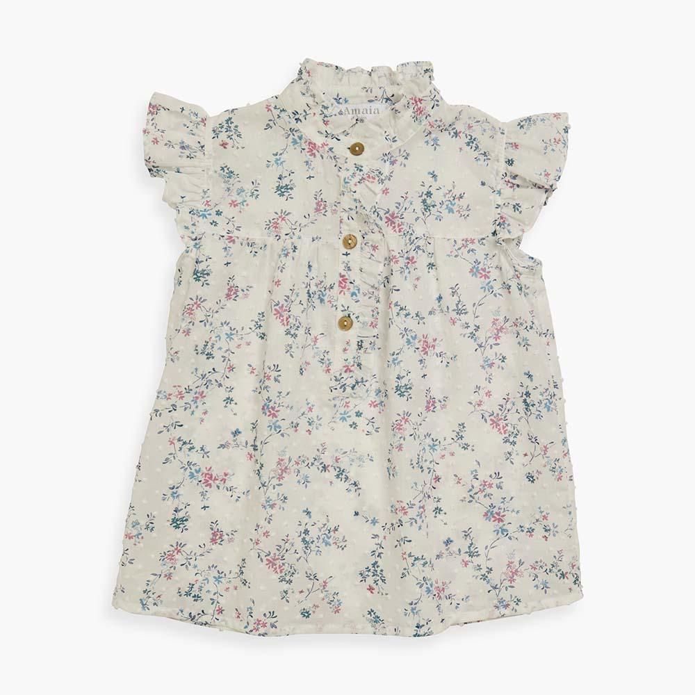 Amaia Kids - Diana top - White floral plumeti ޥå - ֥饦