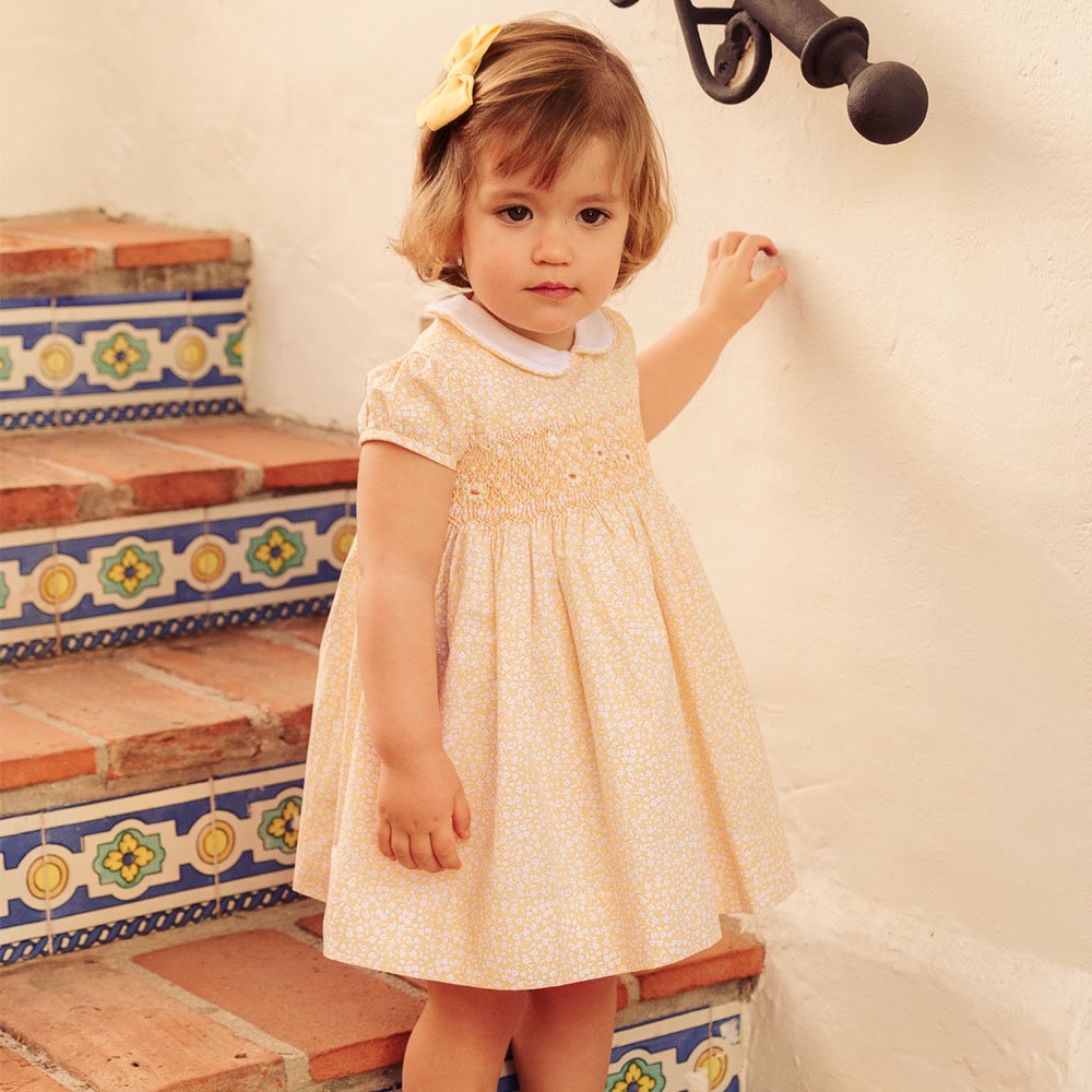 Amaia Kids - Shirley dress - Yellow floral アマイアキッズ 