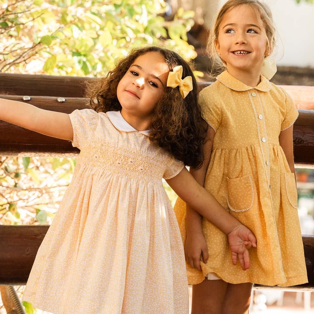 Amaia Kids - Shirley dress - Yellow floral アマイアキッズ Amaia Kids - Shirley dress - Yellow floral アマイアキッズ