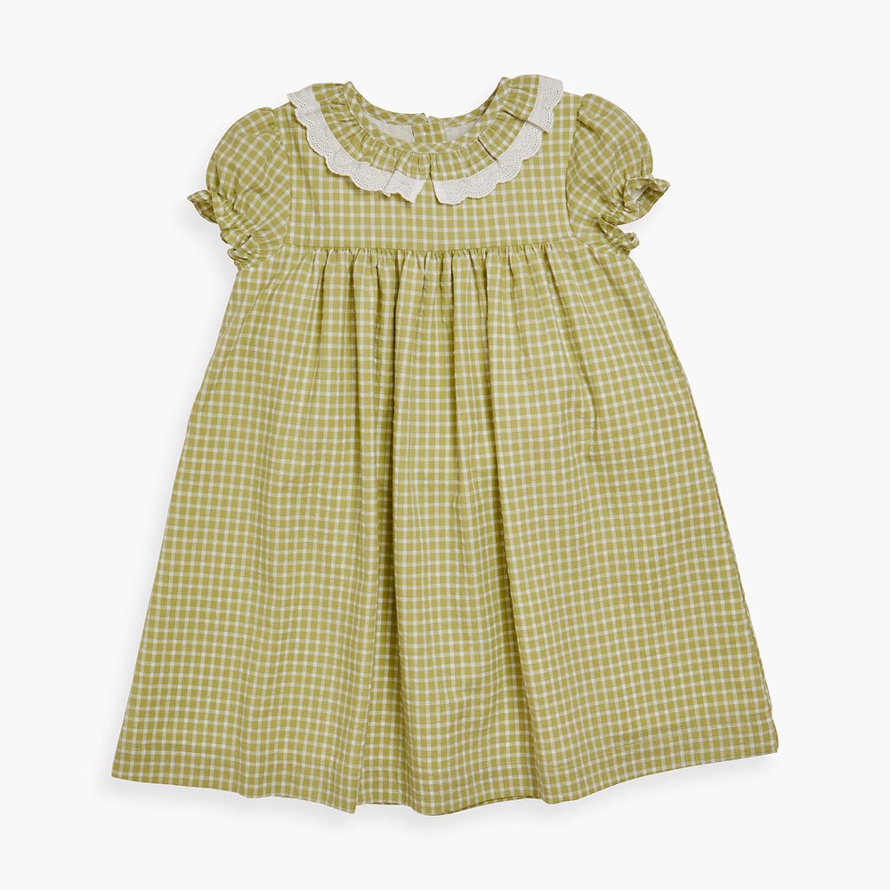 Amaia Kids - Pepa dress - Sage check アマイアキッズ - ワンピース - アマイアキッズ | Amaia Kids日本公式オンラインショップ  | ベビー服・子供服通販