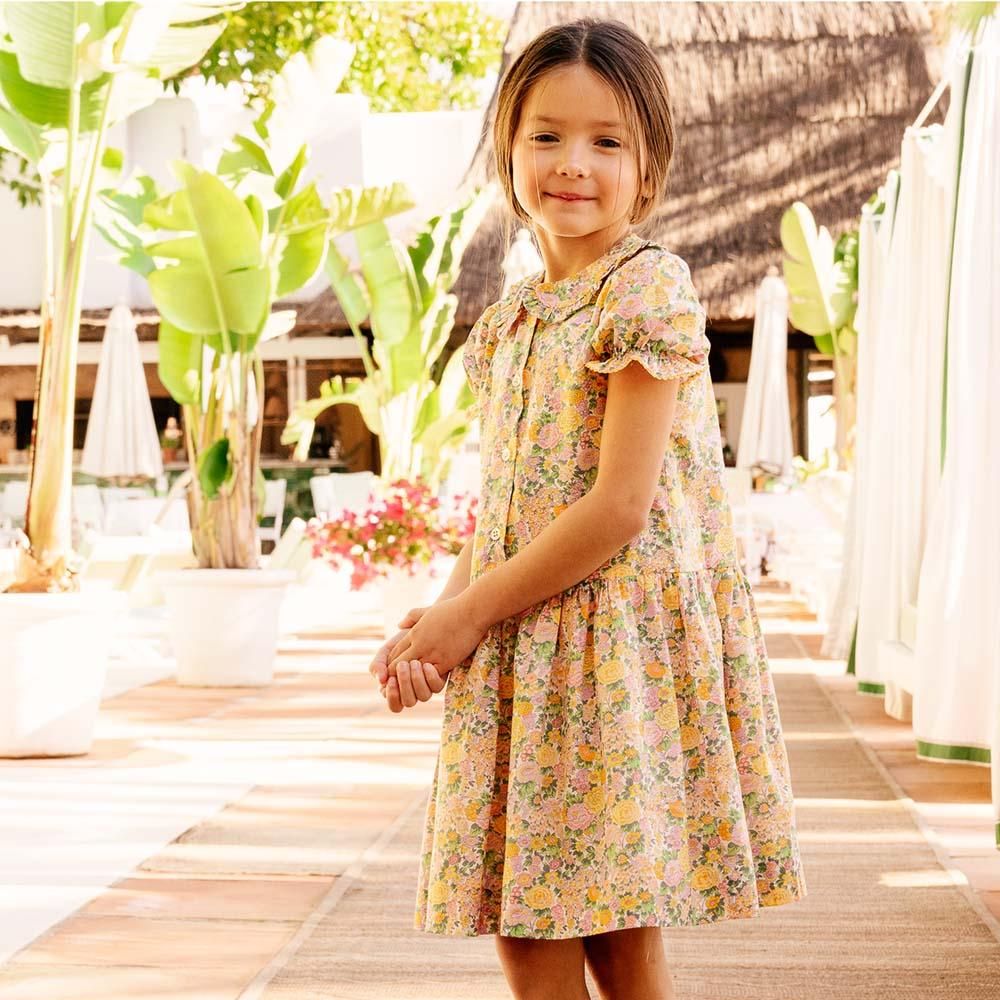 Amaia Kids - Marjorie dress - Liberty Yellow/Pink Amaia Kids - Marjorie dress - Liberty Yellow/Pink