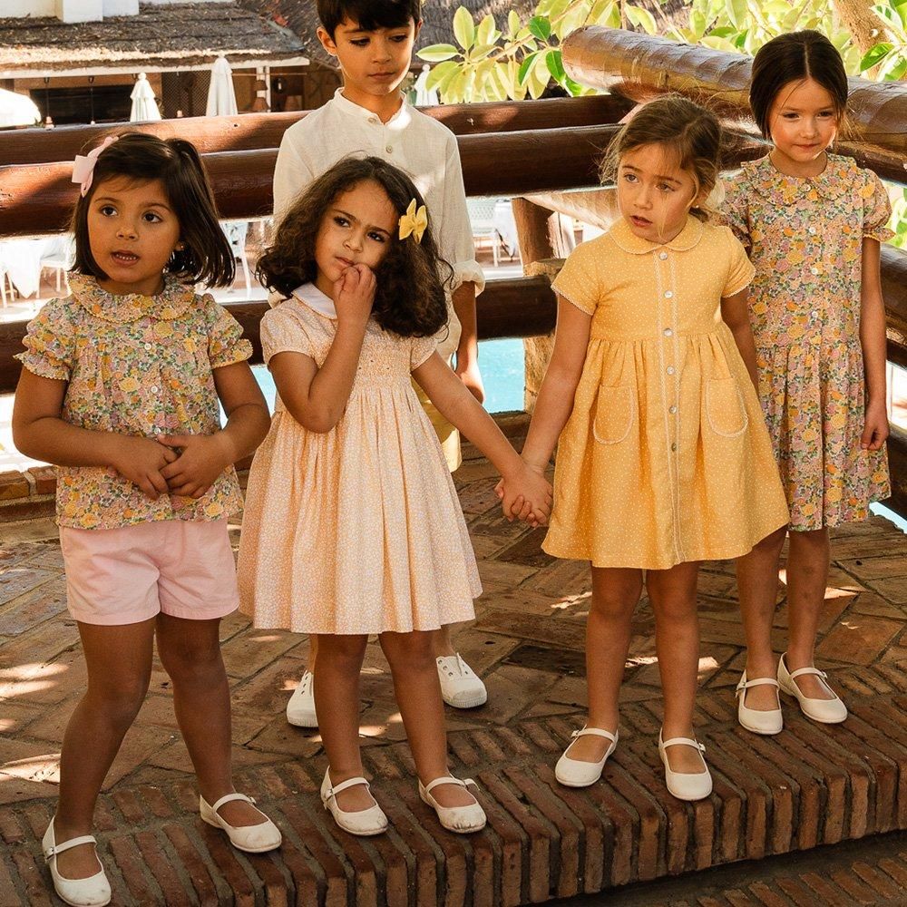 Amaia Kids - Marjorie dress - Liberty Yellow/Pink Amaia Kids - Marjorie dress - Liberty Yellow/Pink