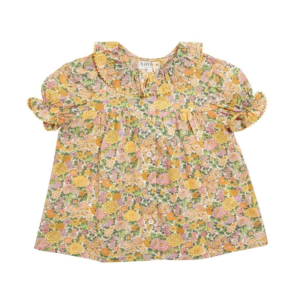 Amaia Kids - Terry blouse - Liberty Yellow/Pink アマイアキッズ