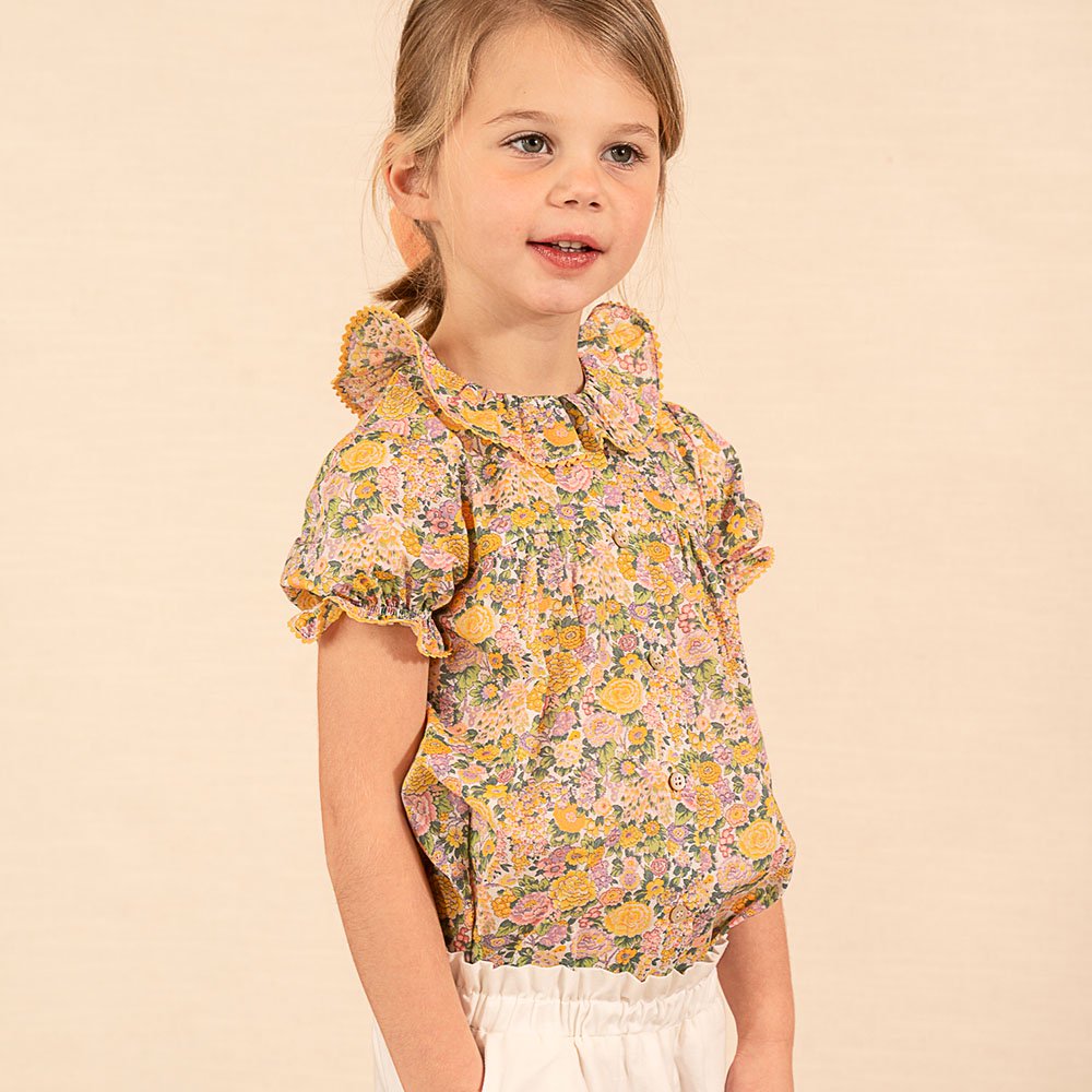 Amaia Kids - Terry blouse - Liberty Yellow/Pink アマイアキッズ 