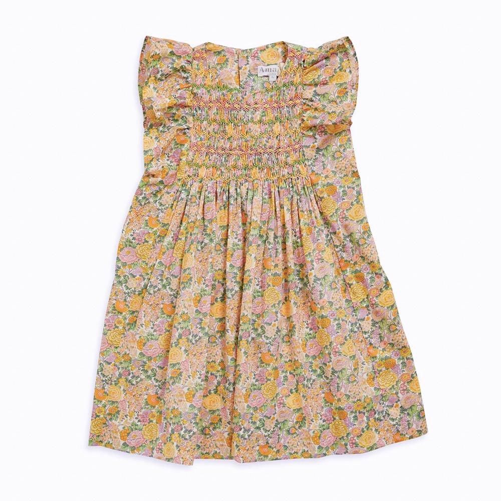 Amaia Kids - Amelie dress - Liberty Yellow/Pink ޥå - Хƥץȥå󥰻ɽԡ