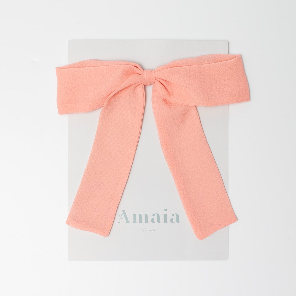 <img class='new_mark_img1' src='https://img.shop-pro.jp/img/new/icons14.gif' style='border:none;display:inline;margin:0px;padding:0px;width:auto;' />Amaia Kids - Chiffon Long Tail Hair Bows ޥå - եǺܥإCoral pink