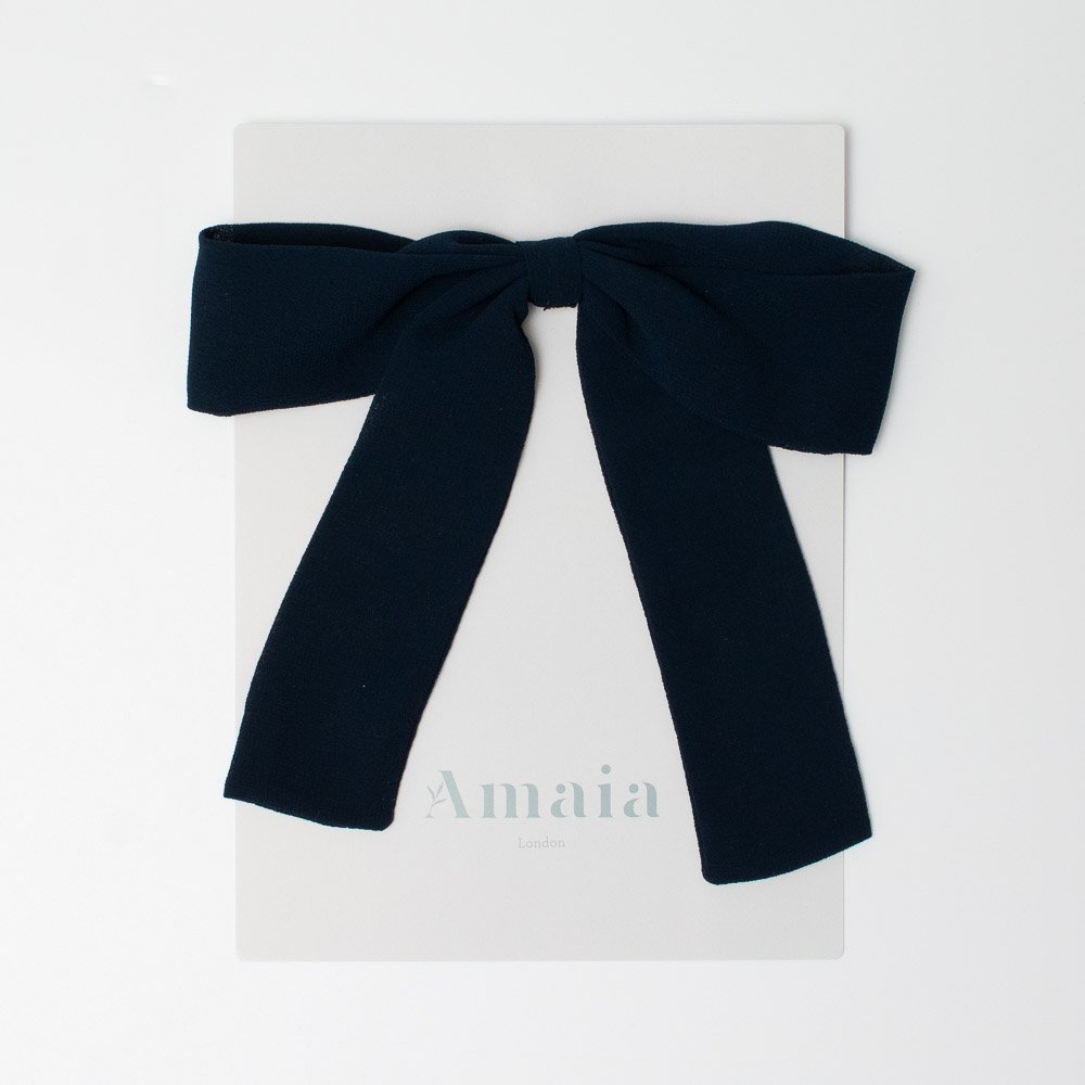 <img class='new_mark_img1' src='https://img.shop-pro.jp/img/new/icons14.gif' style='border:none;display:inline;margin:0px;padding:0px;width:auto;' />Amaia Kids - Chiffon Long Tail Hair Bows ޥå - եǺܥإNavy