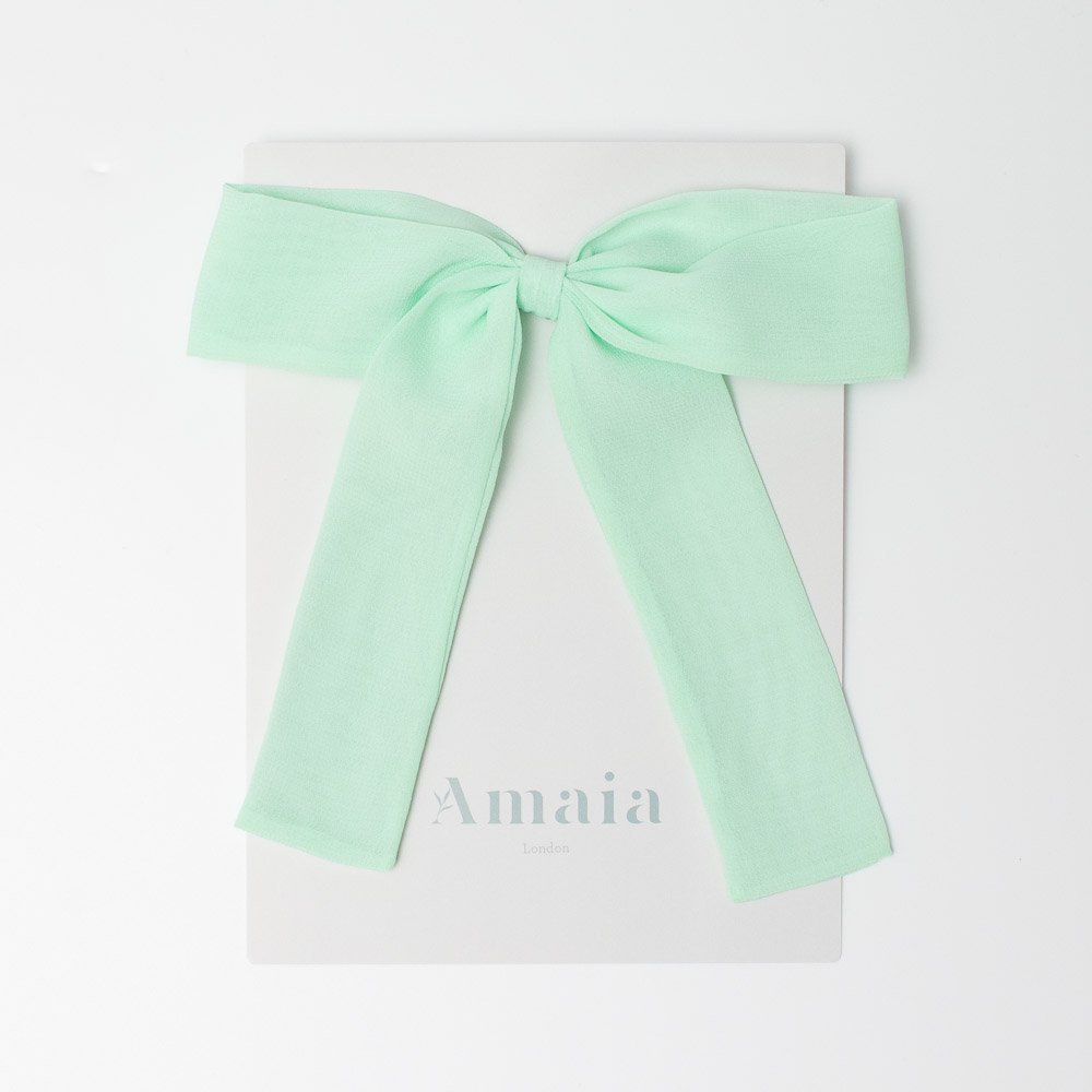 <img class='new_mark_img1' src='https://img.shop-pro.jp/img/new/icons14.gif' style='border:none;display:inline;margin:0px;padding:0px;width:auto;' />Amaia Kids - Chiffon Long Tail Hair Bows ޥå - եǺܥإPastel green