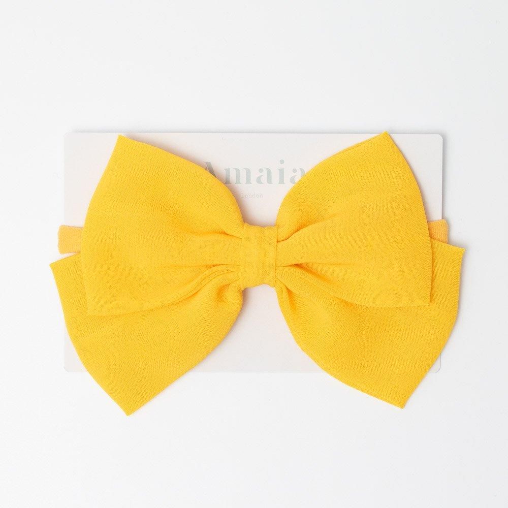 Amaia Kids - Chiffon Hair Bow Baby Headband ޥå - եǺܥ٥ӡإХɡMarigold