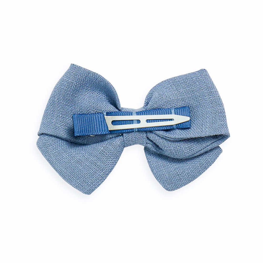 Amaia Kids - Linen Hair Bow アマイアキッズ - リネン素材リボンヘアクリップ【Navy blue】 - アマイアキッズ | Amaia  Kids日本公式オンラインショップ | ベビー服・子供服通販