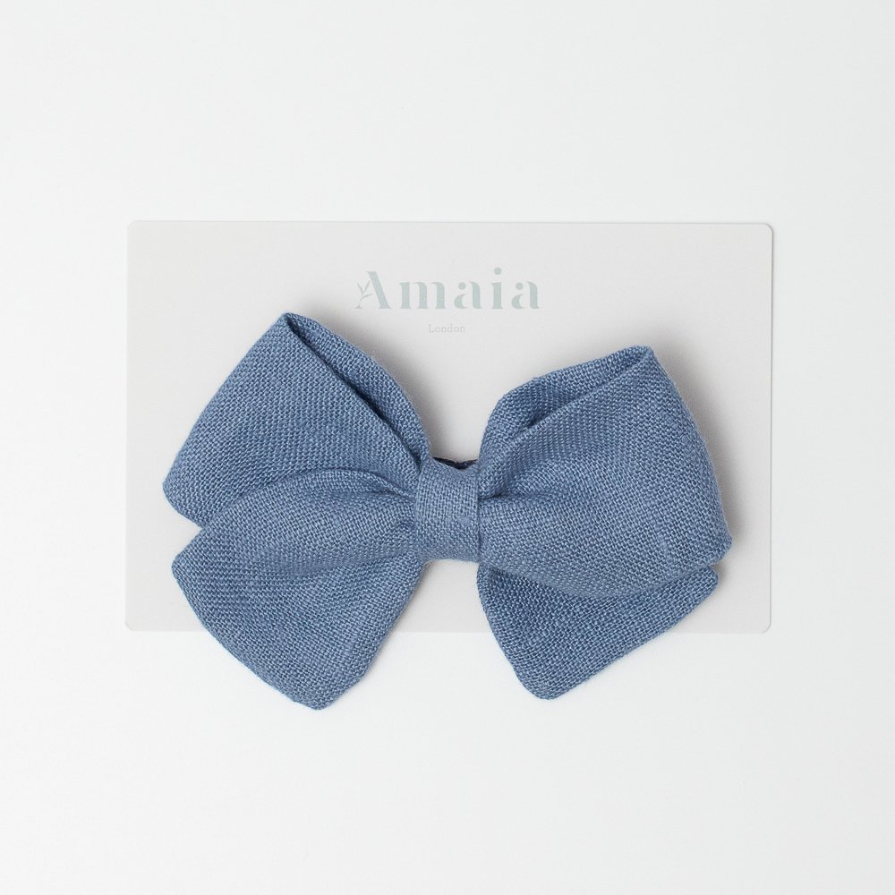 <img class='new_mark_img1' src='https://img.shop-pro.jp/img/new/icons14.gif' style='border:none;display:inline;margin:0px;padding:0px;width:auto;' />Amaia Kids - Linen Hair Bow ޥå - ͥǺܥإåסMauve blue