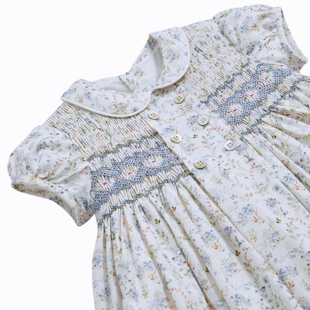 Amaia Kids - Shirley dress - Baby blue floral アマイアキッズ Amaia Kids - Shirley dress - Baby blue floral アマイアキッズ