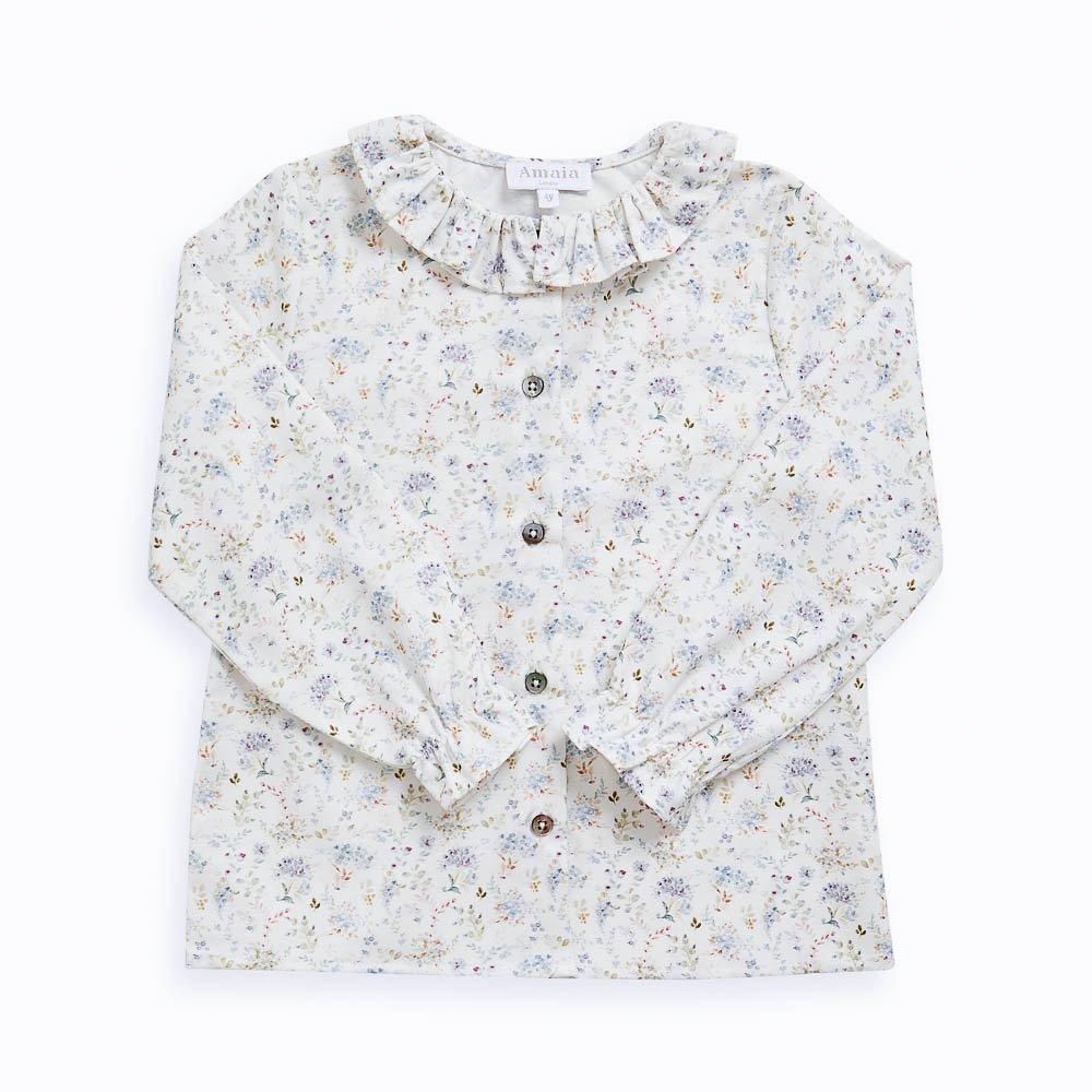 Amaia Kids - Amelia blouse - Baby blue floral アマイアキッズ Amaia Kids - Amelia blouse - Baby blue floral アマイアキッズ