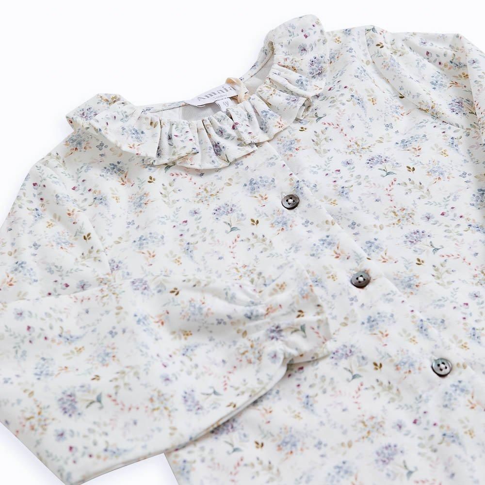 Amaia Kids - Amelia blouse - Baby blue floral アマイアキッズ