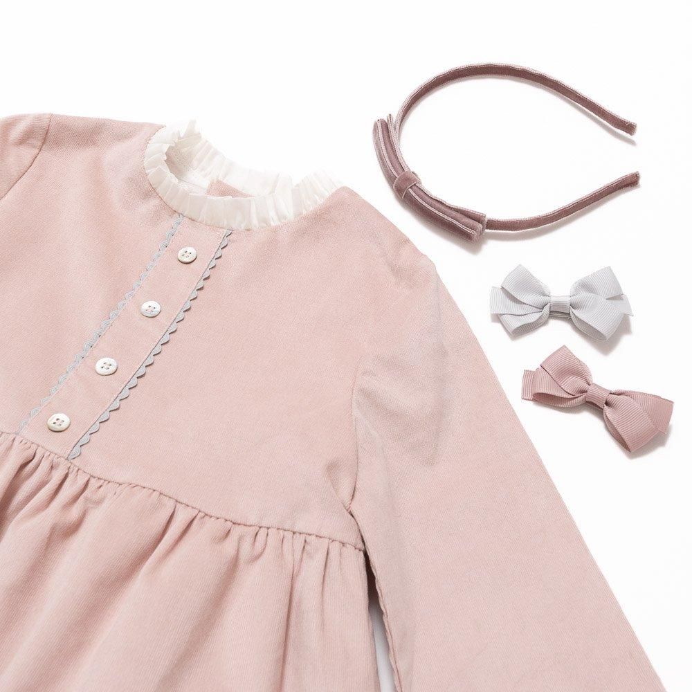 Amaia Kids - Ari dress - Pink corduroy アマイアキッズ
