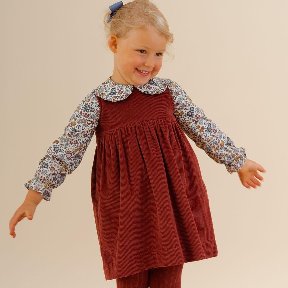 Amaia Kids - Aria dress - Liberty Navy/Khaki アマイアキッズ