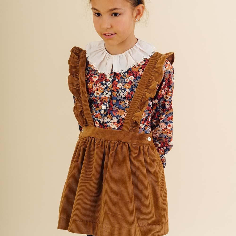 Amaia Kids - Nina blouse - Liberty Camel/Navy アマイアキッズ