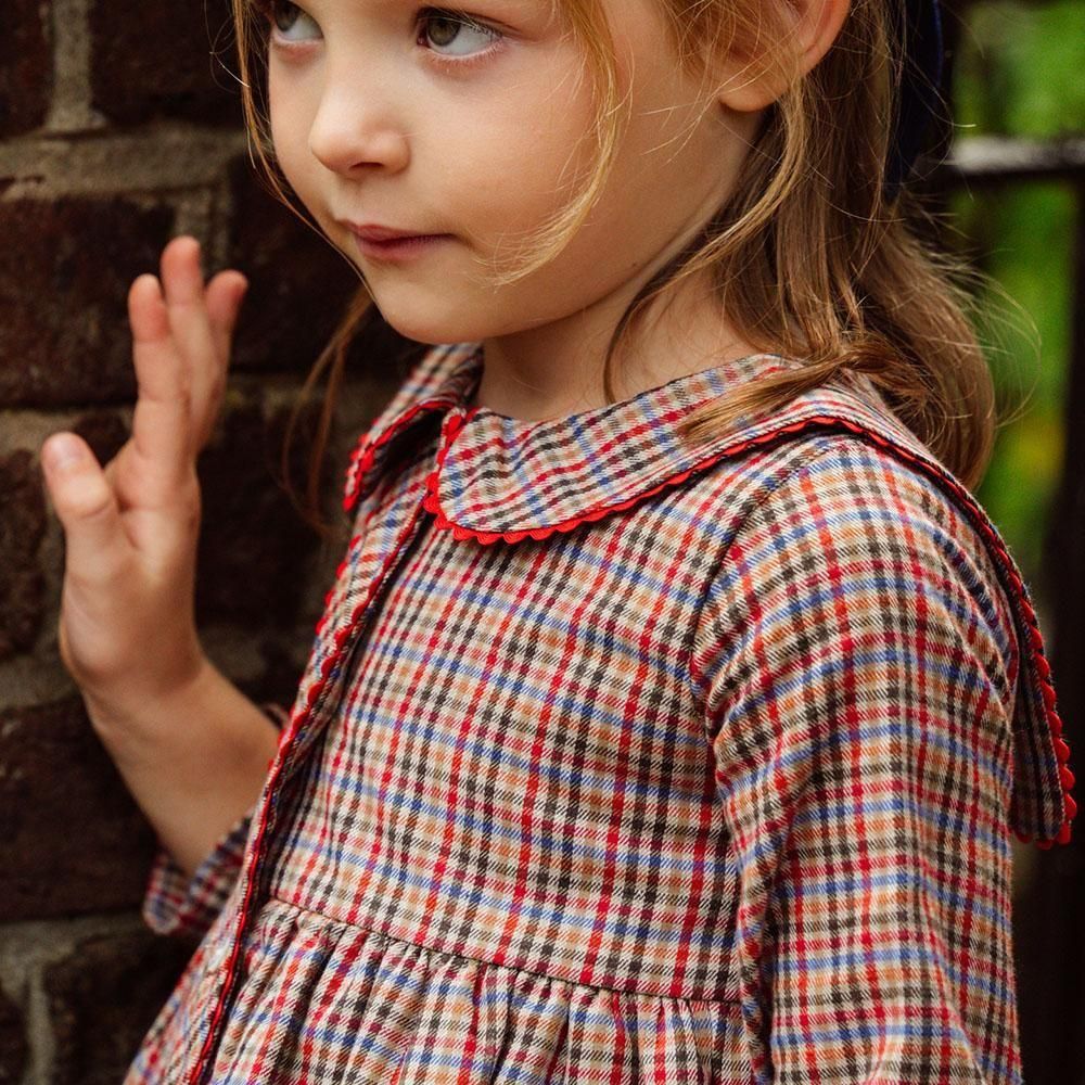 Amaia Kids - Daisy dress - Multico check アマイアキッズ - チェック