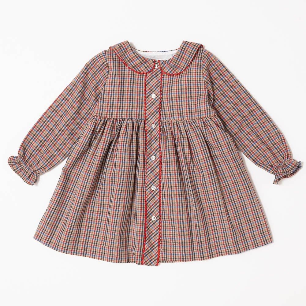 アマイアキッズ　8A 美品　ワンピース　英国王室 Amaia Kids - Soledad dress - Khaki check アマイアキッズ