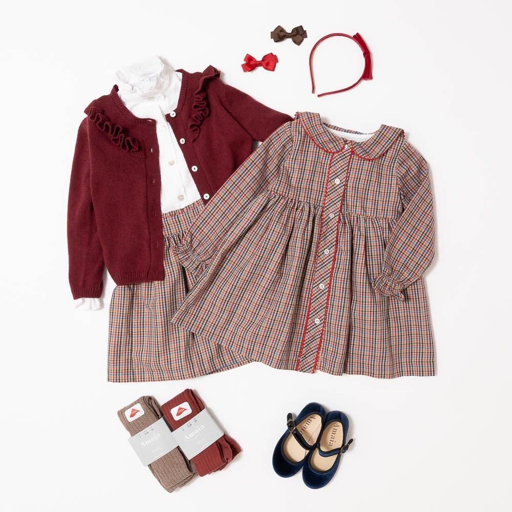 Amaia Kids - Daisy dress - Multico check アマイアキッズ - チェック