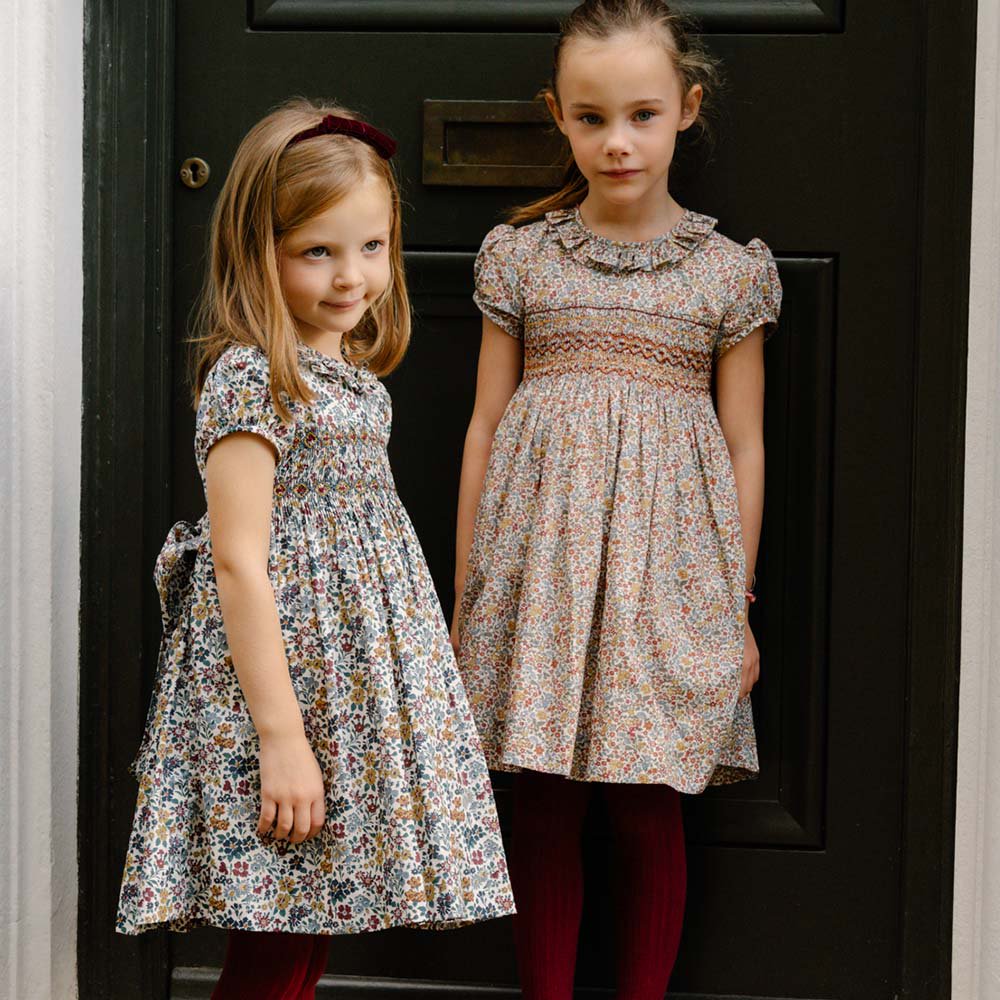 Amaia Kids - Moohren dress - Liberty Multico mini floral アマイアキッズ - リバティプリント スモッキング刺繍ワンピース - アマイアキッズ | Amaia Kids日本公式オンラインショップ | ベビー服・子供服通販