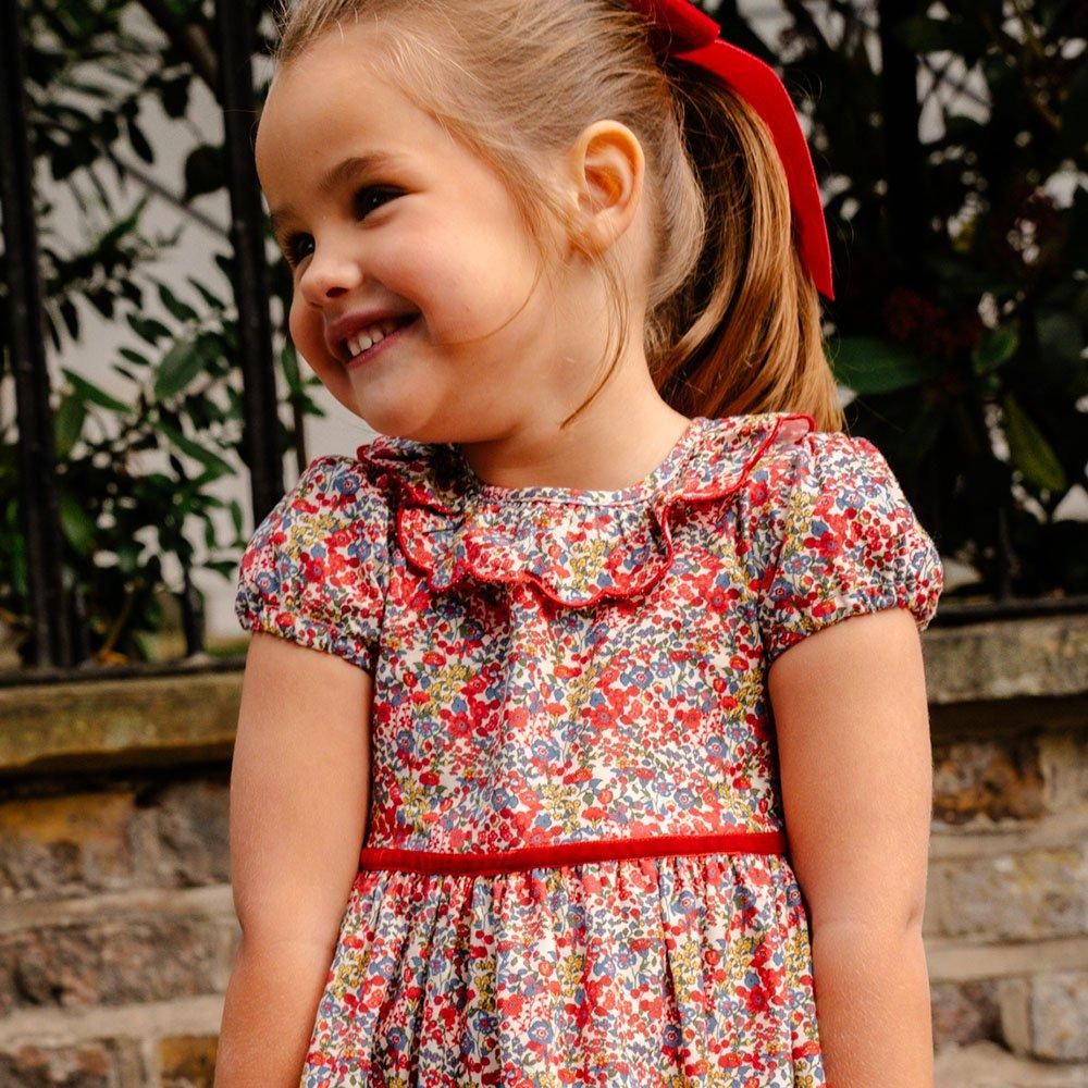 Amaia Kids - Raisin dress - Red floral アマイアキッズ Amaia Kids - Raisin dress - Red floral アマイアキッズ