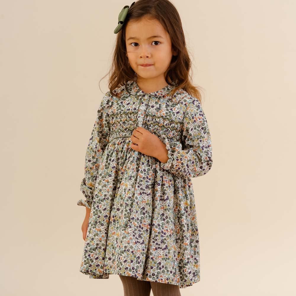 Amaia Kids - Aria dress - Liberty Navy/Khaki アマイアキッズ
