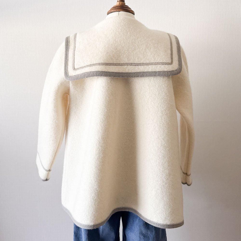 Pre-order】Amaia Kids - Big collar coat - White