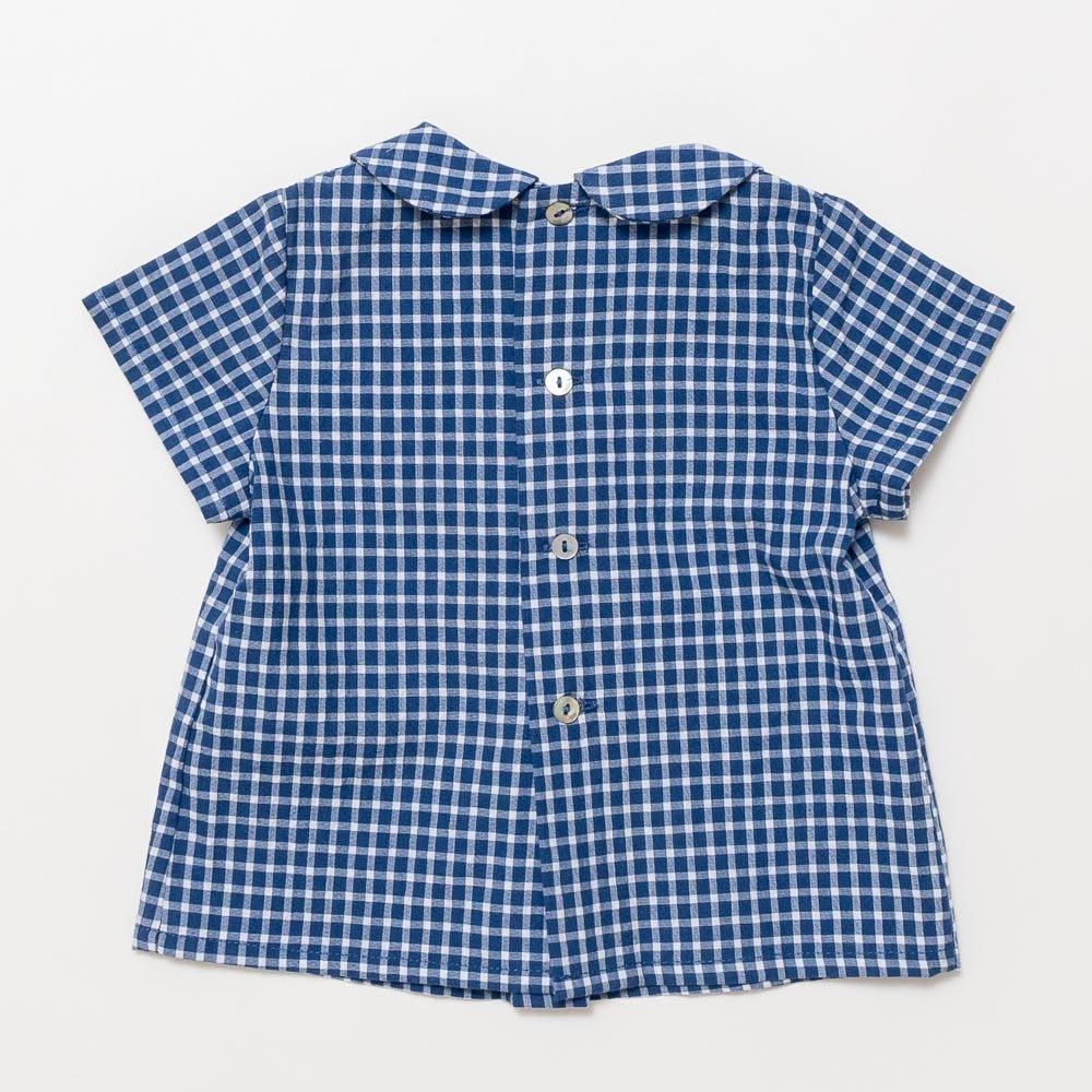 えりこ　Amaia kids 長袖シャツ 8y・ボンポワンスブラウス6 Amaia Kids - Amelia blouse - Baby blue floral アマイアキッズ
