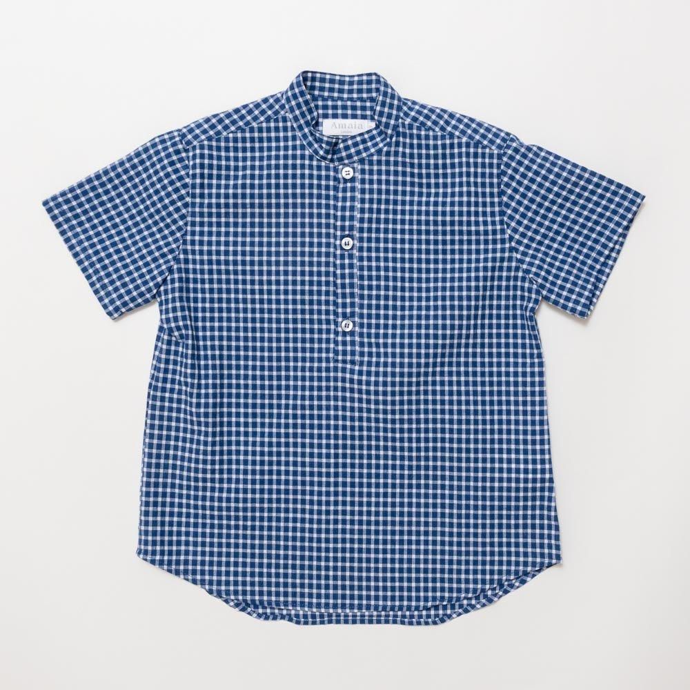<img class='new_mark_img1' src='https://img.shop-pro.jp/img/new/icons14.gif' style='border:none;display:inline;margin:0px;padding:0px;width:auto;' />Amaia Kids - Pereprine shirt - Indigo check ޥå - Ⱦµ