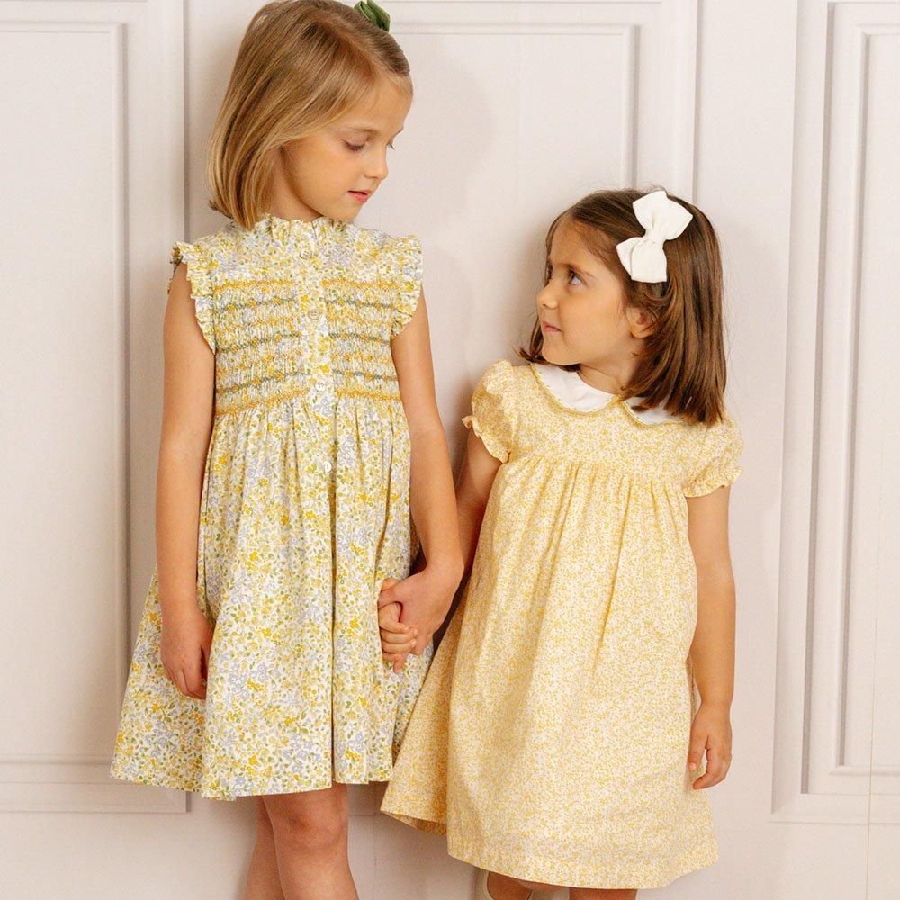 アマイアキッズ　ドレス Amaia Kids - Eugenie dress - Dusty pink sash アマイアキッズ