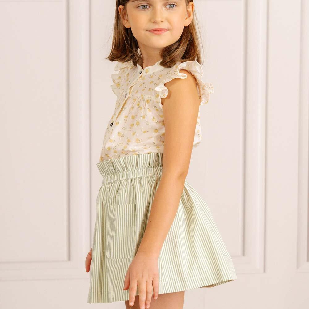 <img class='new_mark_img1' src='https://img.shop-pro.jp/img/new/icons14.gif' style='border:none;display:inline;margin:0px;padding:0px;width:auto;' />Amaia Kids - Pestana skirt - Pistachio stripe ޥå - 