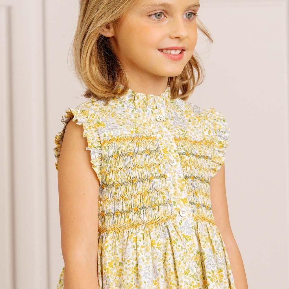アマイアキッズ　ドレス Amaia Kids - Eugenie dress - Dusty pink sash アマイアキッズ