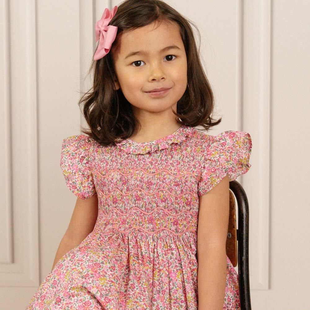 Amaia Kids - Falbala dress - Liberty Fuchsia アマイアキッズ Amaia Kids - Falbala dress - Liberty Fuchsia アマイアキッズ