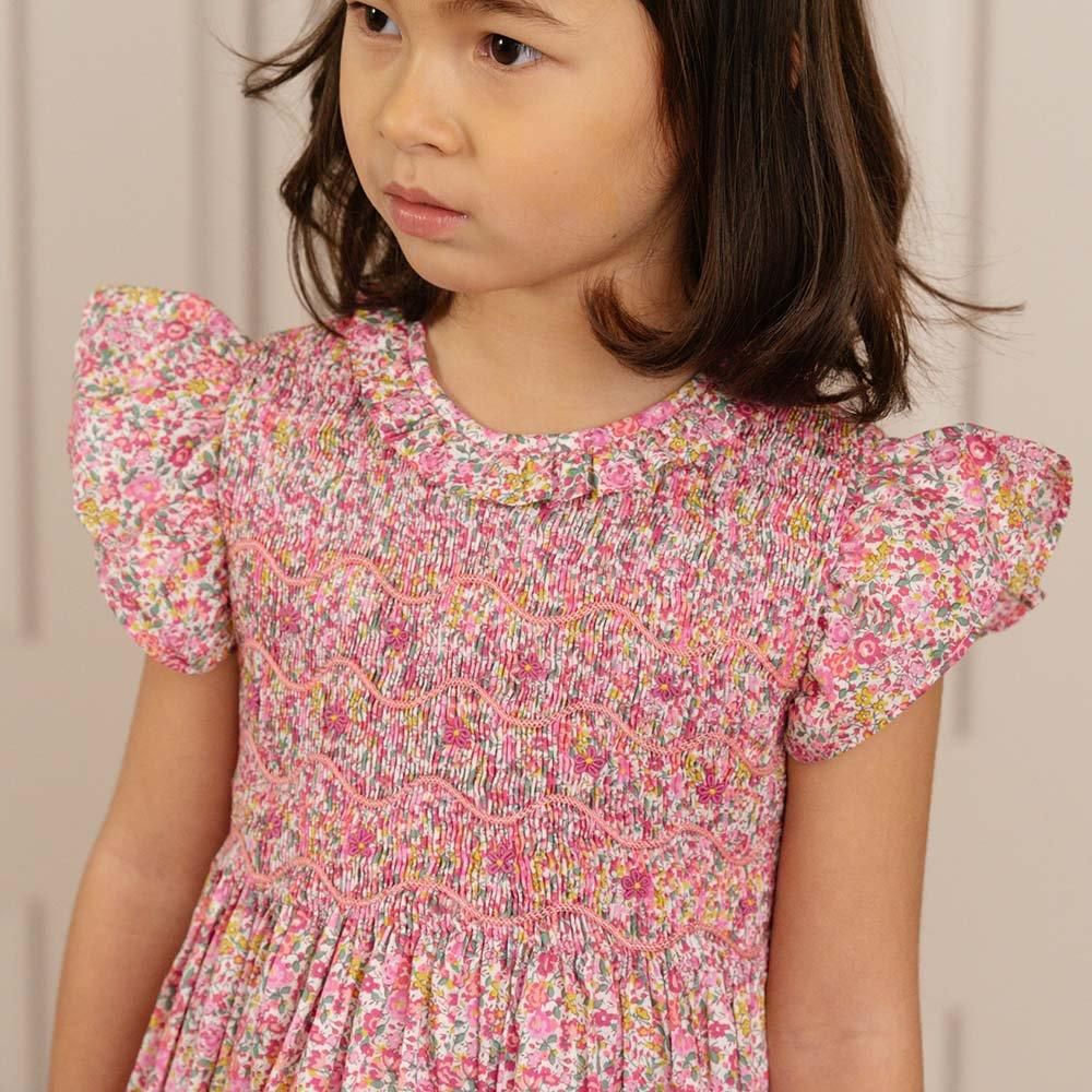 Amaia Kids - Falbala dress - Liberty Fuchsia アマイアキッズ