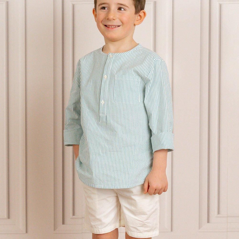 <img class='new_mark_img1' src='https://img.shop-pro.jp/img/new/icons14.gif' style='border:none;display:inline;margin:0px;padding:0px;width:auto;' />Amaia Kids - Victor shirt - Mint stripe ޥå - Ĺµ