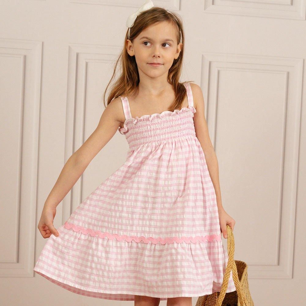 <img class='new_mark_img1' src='https://img.shop-pro.jp/img/new/icons14.gif' style='border:none;display:inline;margin:0px;padding:0px;width:auto;' />Amaia Kids - Lily dress - Pink check ޥå - ԡ