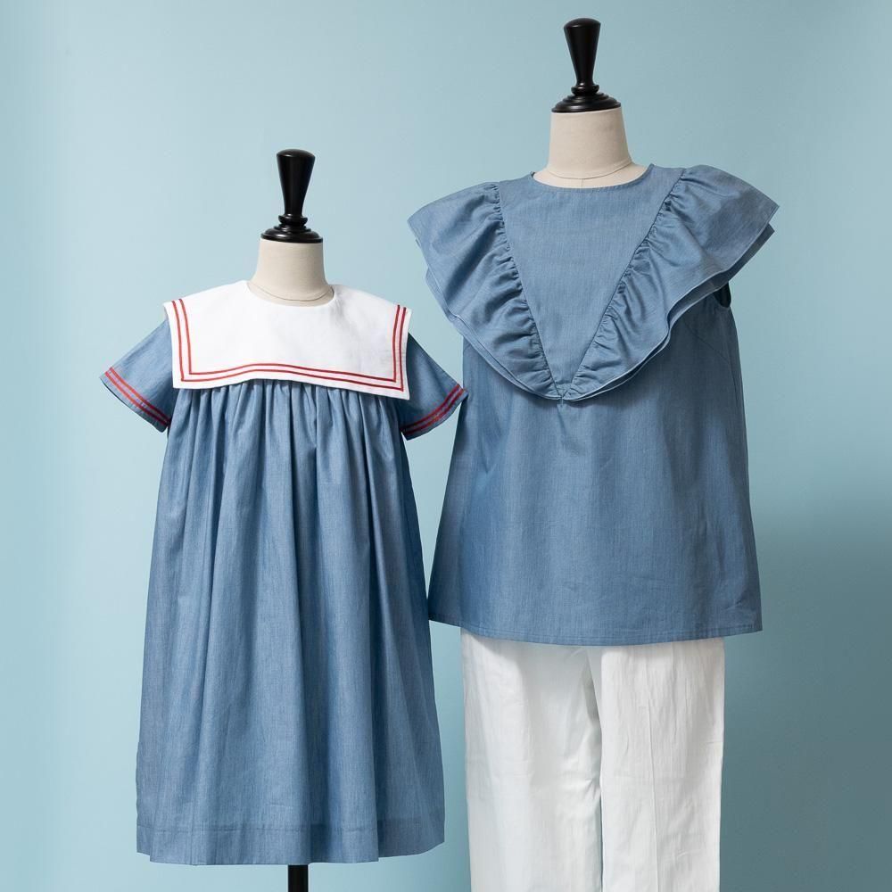 Amaia Kids アマイアキッズ ドレス ワンピース 2Y ブルー 双子 30%OFF】Amaia Kids - Caroline dress - Blue plumeti